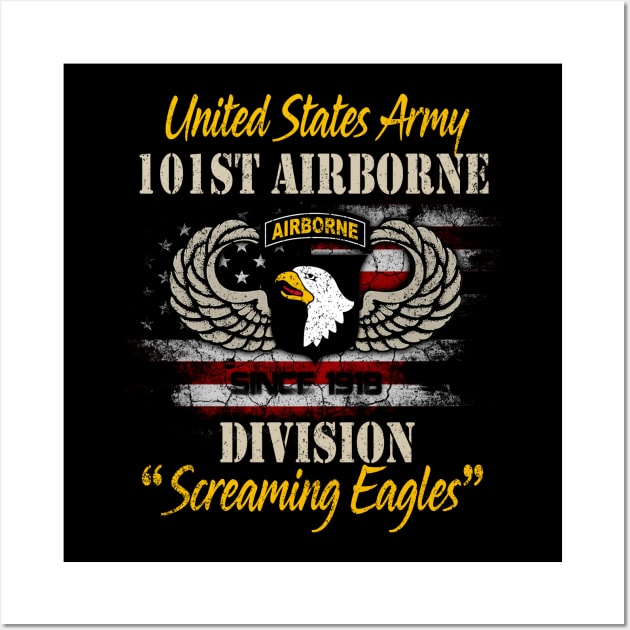 Proud U.S Army 101st Airborne Division Screaming Eagles - Veterans Day Gift Wall Art by floridadori